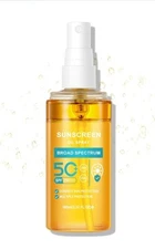 Oil Sunscreen Spray, Glow Oil Sunscreen Mist SPF 50, Lightweight Hydration...