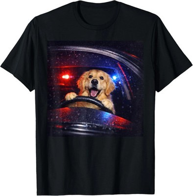 Funny Golden Retriever Driving Car Meme Unisex T-Shirt Reprint Size S-5XL