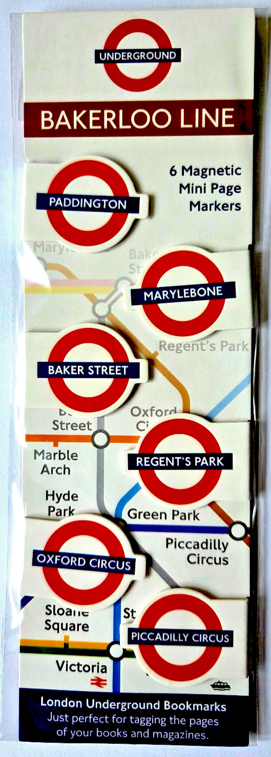 London Underground BAKERLOO LINE Tube Train Station Sign Mini Magnatic Bookmarks