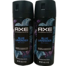 Axe Fine Fragrance Collection Men Body Spray Deodorant, Blue Lavender 4oz -2Pack