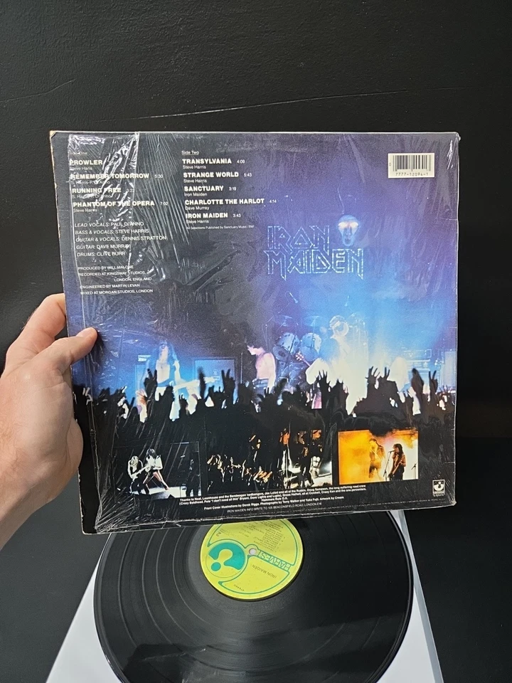 Iron Maiden Self Titled Lp Vinyl OG 1st 1980 Press W/Shrink EX/EX Wax Foto 3 de 4