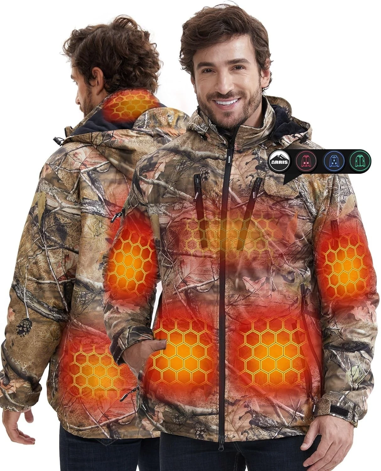 ARRIS Men’s Camo Heated Jacket, Electric Heating Coat with 7.4V Battery
Opens in a new window or tab