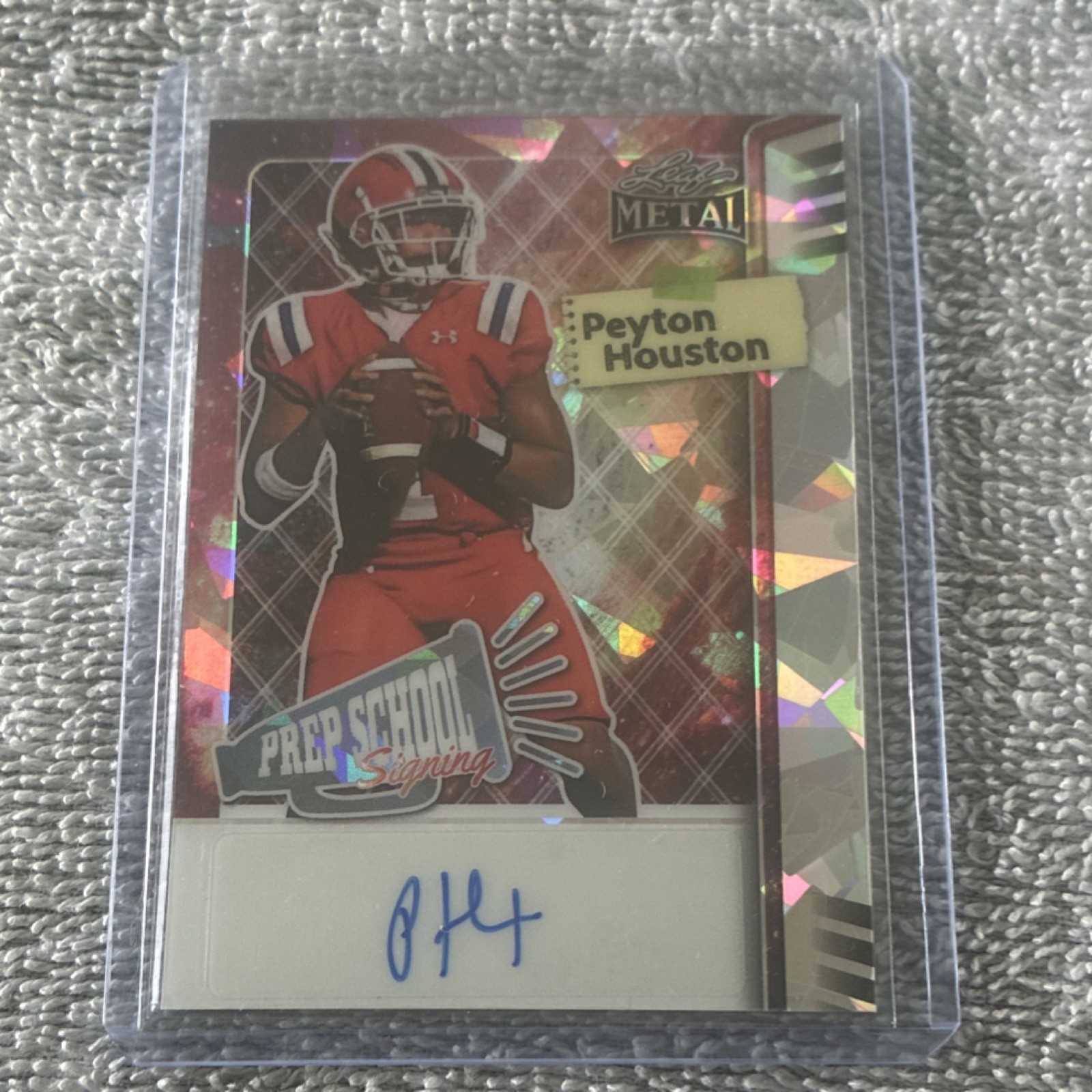 Leaf Metal Peyton Houston 1/1 Auto  Prep School Signing Football Card 2025