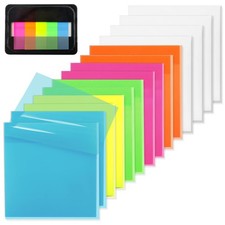 800 Sheets Transparent Sticky Notes, 3X3 Inch 14 Pads Self-Adhesive Translucent