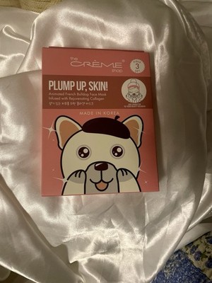 The Crème Shop Plump Up, Skin! French Bulldog Face Mask, Set Of 3   NIB