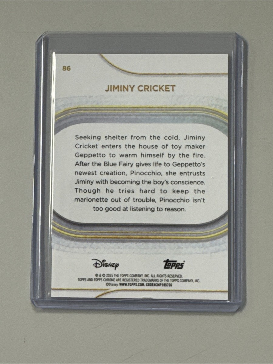 2025 Topps Chrome Disney Jiminy Cricket Gold Wave Refractor /50 | eBay
