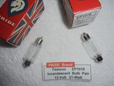Pride Ep1018 Festoon 12-v 21-w 273 Clear Incandescent Glass Bulb Pair