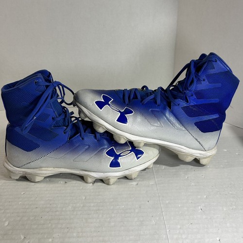 Under Armour Mens Highlight Football Cleats High Top Blue/White **READ** - Picture 5 of 15