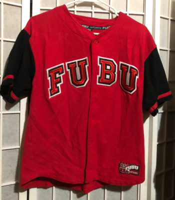 Vintage Fubu Jersey Boys Medium 12/14 Baseball Y2K Hip Hop