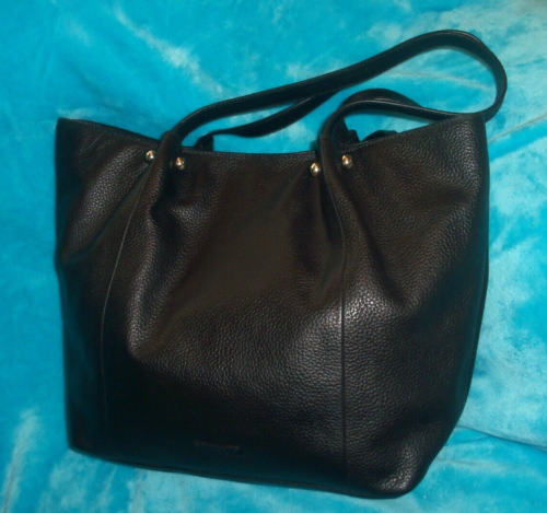 VINCE CAMUTO Black Pebble Leather Tote Schultertasche - LARGE W/ POUCH CASE - Bild 11 von 19