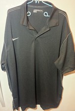 Nike Mens Polo T Shirt Black Dri Fit Short Sleeve Golf Polo Stretch Size 3XL