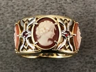 Michael Valitutti Gems en Vogue 925NH Designer Silver Gold Gemstone CAMEO Ring