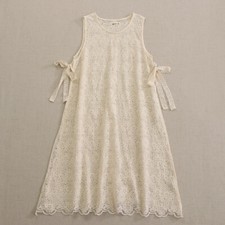 New Women Sweet Japanese Embroidered Cutout Dress Loose Casual Smock Sundress