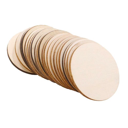 25pcs Wood Disc Embellishment Slices Round Wood Washer for - Picture 7 of 10