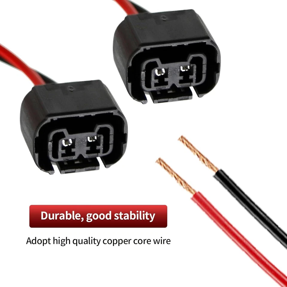 2* Wire Pigtail Female PS24W 5202 H16 Two Harness Fog Light Bulb Connector Plug Foto 3 de 4