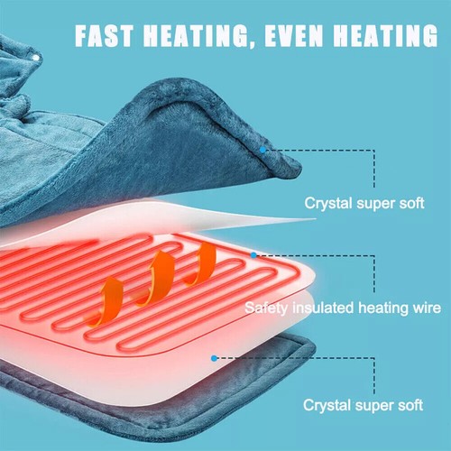 Weighted Heating Pad for Neck and Shoulders Pain Relief 6Heat Settings Washable - Picture 5 of 14