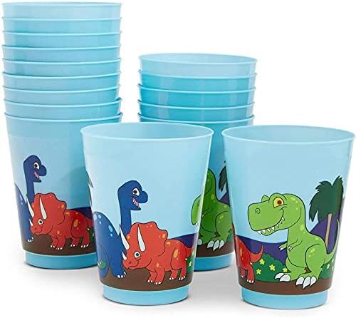 American Greetings Dino-Geburtstagsbecher (8er Pack) - Wiederverwendbar, 473 Ml, BPA-frei & Spülmaschinengeeignet