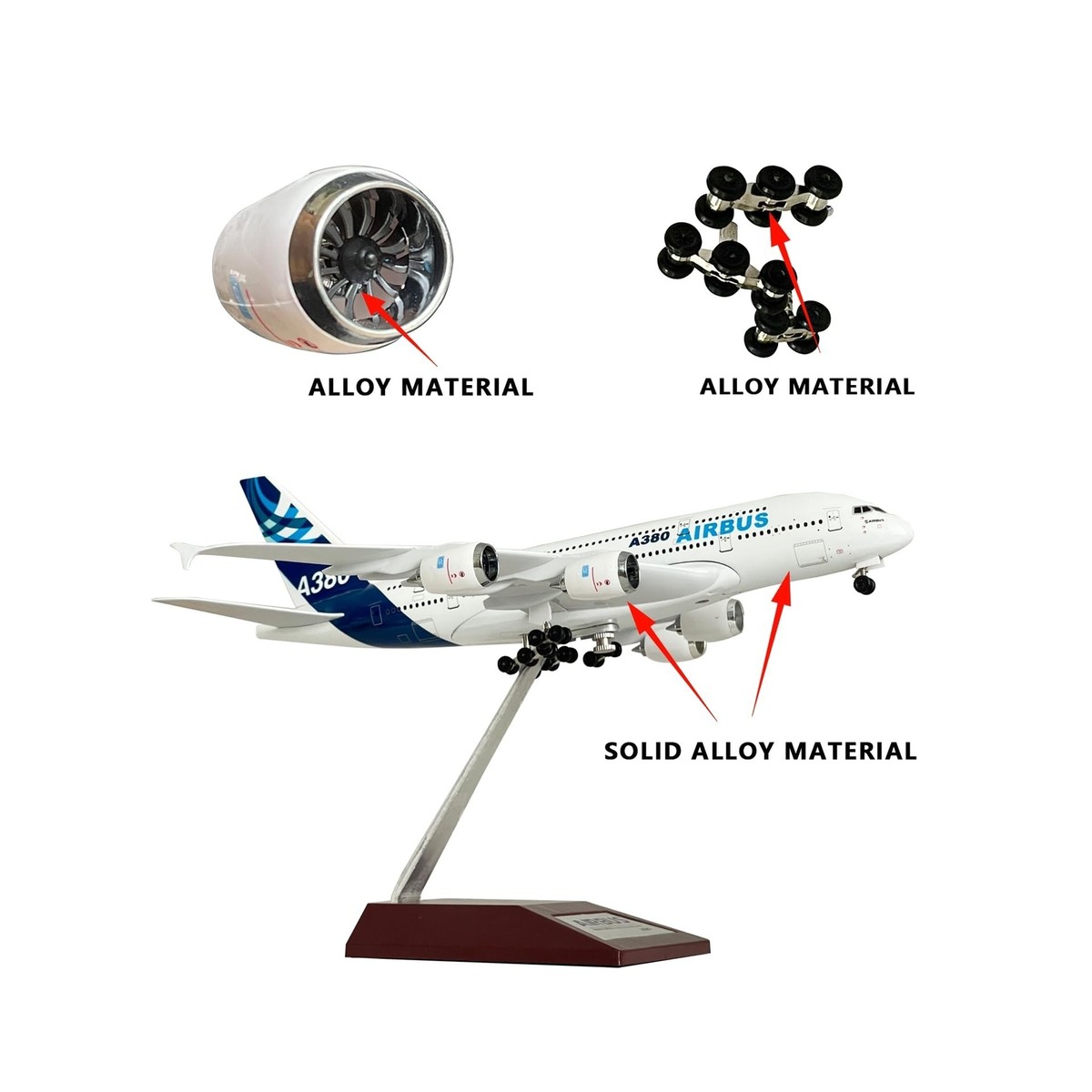 Airbus A380 Airplane Model 1/250 Scale Alloy Metal Aircraft