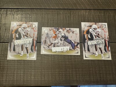 2024 PANINI LUMINANCE 1ST ROUND ROOKIE CARD XAVIER WORTHY CHIEFS WR 3 CARD LOT!!