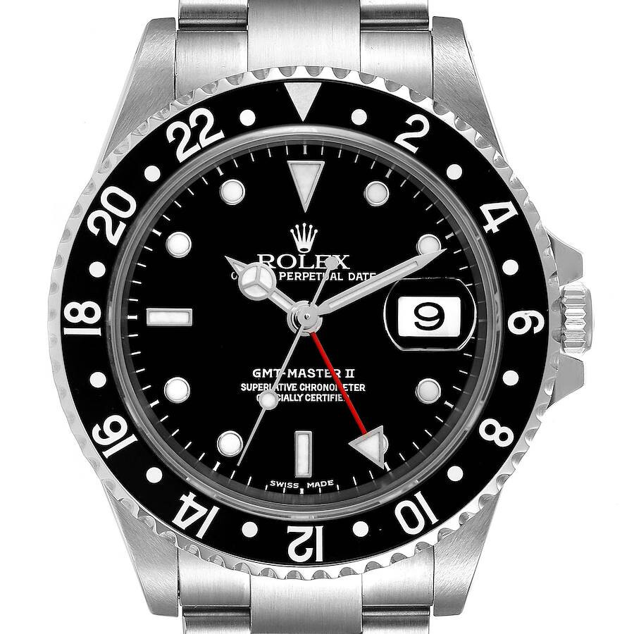 Rolex GMT-Master II 16710 Black Stainless Steel 24-Hour Aluminum