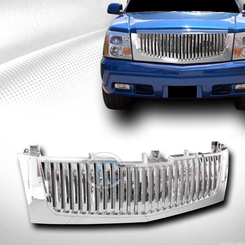 For 02-06 Cadillac Escalade Chrome Vertical Front Hood Bumper Grill Grille Guard