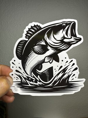 Big Mouth Bass Sticker Fishing Fly Fish Car Bumper Decal