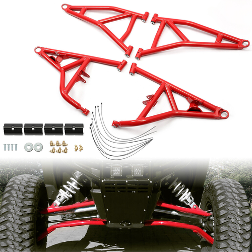 For Polaris RZR XP 1000 / Turbo 2014-2023 Red High Clearance Steel Front A Arms - Afbeelding 1 van 16