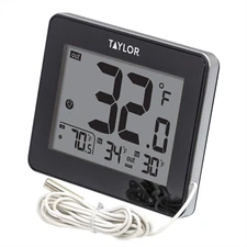 Taylor Wired Digital Indoor/Outdoor Thermometer with Easy-To-Read LED Display, W