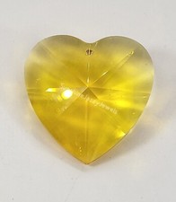 Swarovski Crystal Light Topaz Heart 8781 Pendant; 28mm or 40mm; Logo Etched