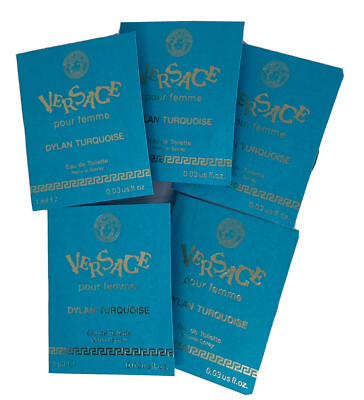 Lot of 5 Versace Pour Femme Dylan Turquoise 0.03 oz EDT Spray Mini Sample Vial