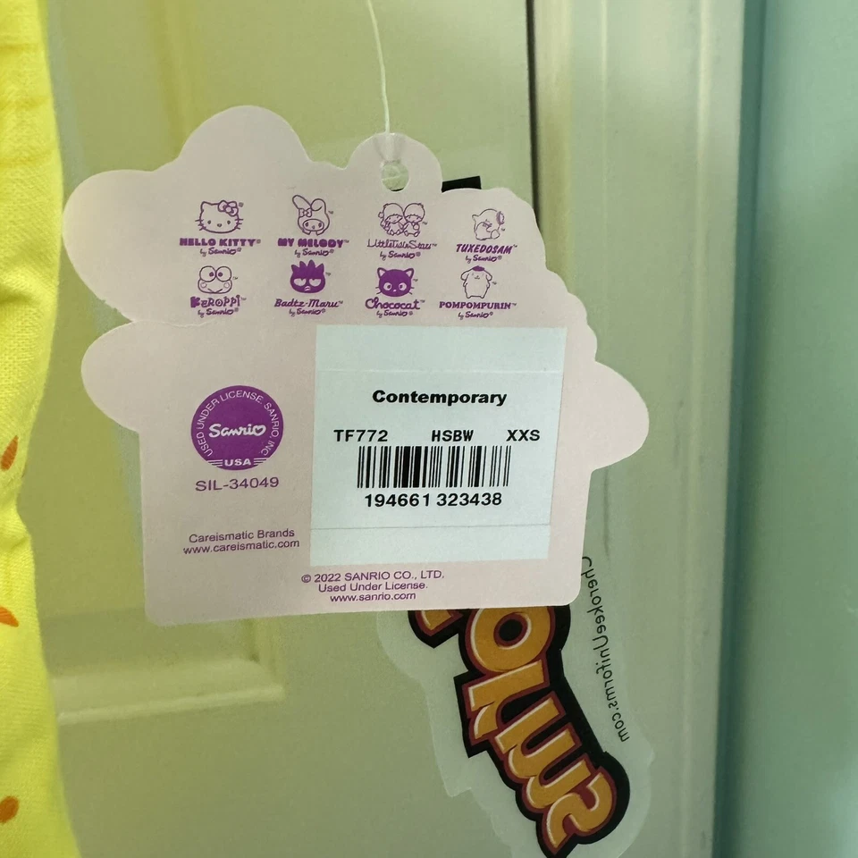 NWT Hello Kitty And Friends Tooniforms Women’s XXS Yellow Polka Dot Scrub Top - Image 2 of 4