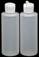 Plastic Bottle w/White Turret Lid, 4-oz., 25-Pack, New