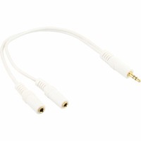 Inline® Y-Kabel 3,5Mm Klinke Stecker Zu 2X 3,5Mm Klinke Buchse Stereo Weiß