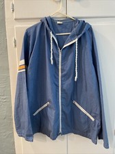 Vintage 70s Retro Sears Kings Road Blue Hoodie Size XL Tall Summer Sail Beach