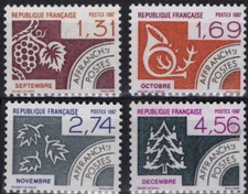 FRANCE préo préoblitéré precancel 198 à 201 ** MNH Les 4 éléments (CV 7 €)