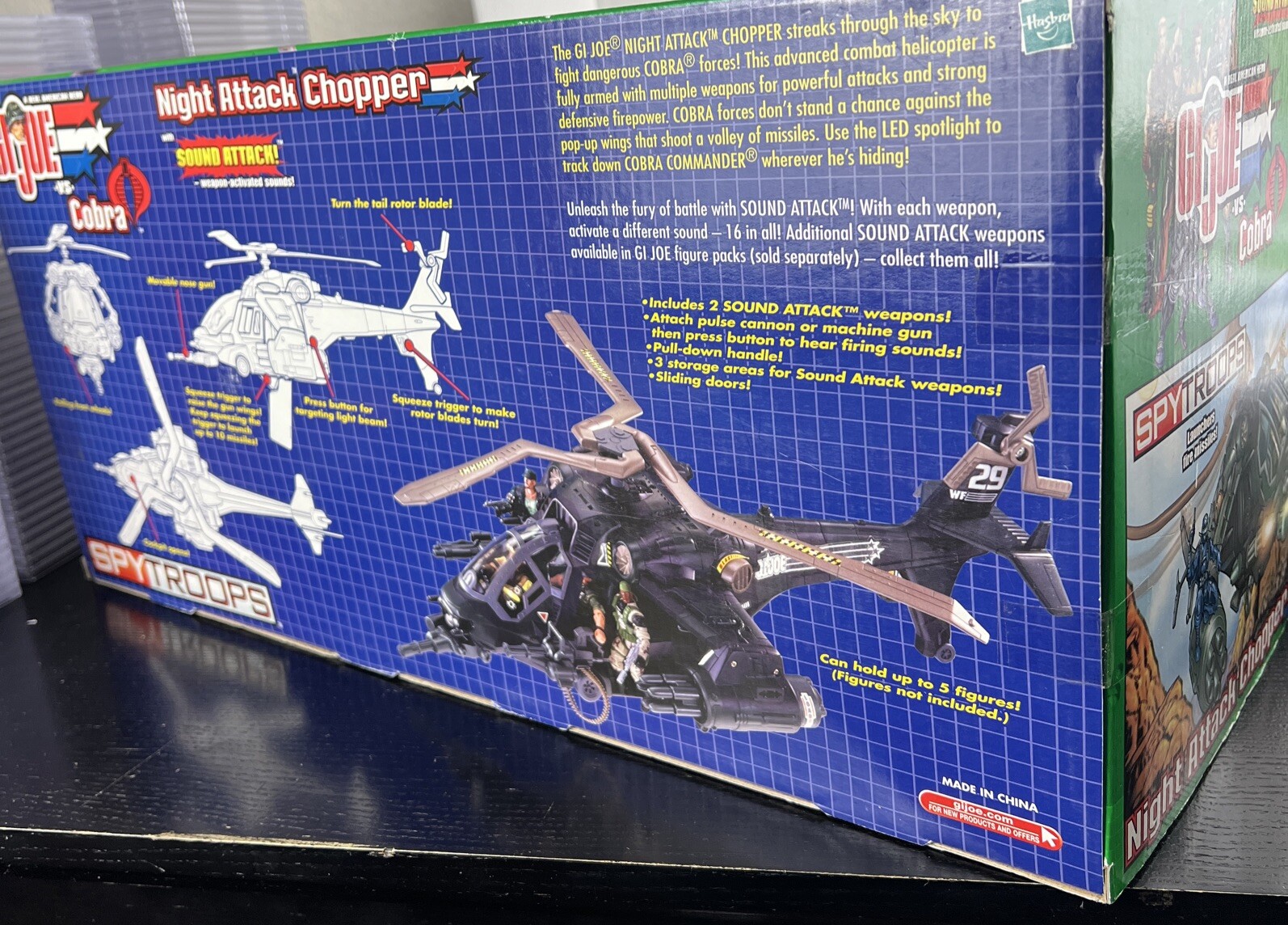 Hélicoptère GI Joe COBRA Night Attack Chopper – 45cm, Complet, état TB