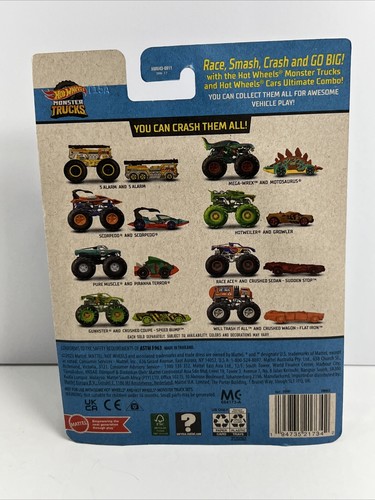 Hot Wheels Monster Trucks 2023 1:64 “MEGA-WREX” & Bonus Hot Wheels Car, NEW! - Picture 4 of 8