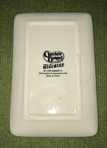 Cracker Barrel Full of Mischief Christmas Dog Plate/ Trinket Dish 6" x 4" - Picture 5 of 6