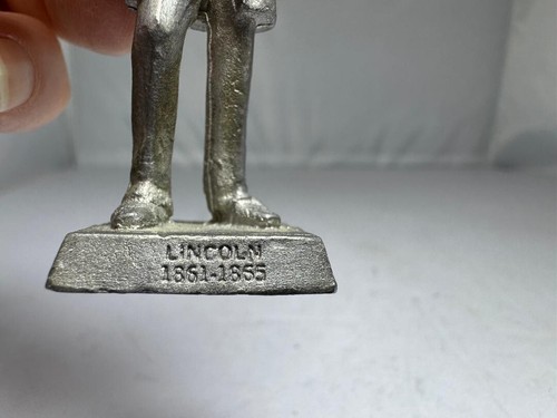 Vintage Abraham Lincoln 16th President Pewter 2 3.4 Inch Statue Unbranded Mint - Picture 2 of 4