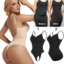 Women Bodysuit Shapewear Tummy Control Defining Body Shaper Thong or Brief Tops