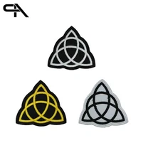 triquetra Trinity Knot  Embroidered Iron on Sew on Patch For Clothes 6.5X7CM