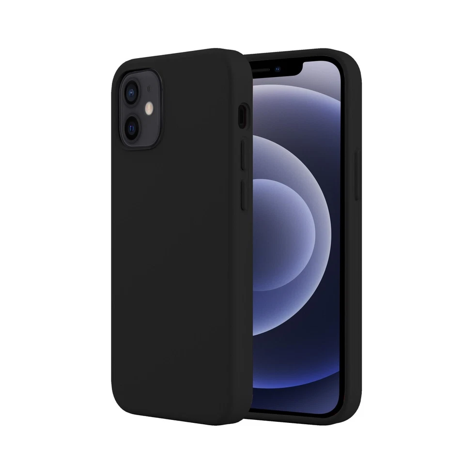 Funda de silicona Fellowes para Apple iPhone 12 Mini - Negra sobre negra Foto 2 de 4