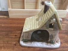 Vintage Halloween Ceramic Haunted Candle Tea Light House Ghosts whacky 6''X6''