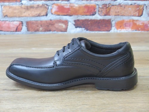 Men's Rockport Bike Toe Oxford Black Leather Dress Shoe *A13010 - Picture 4 of 7