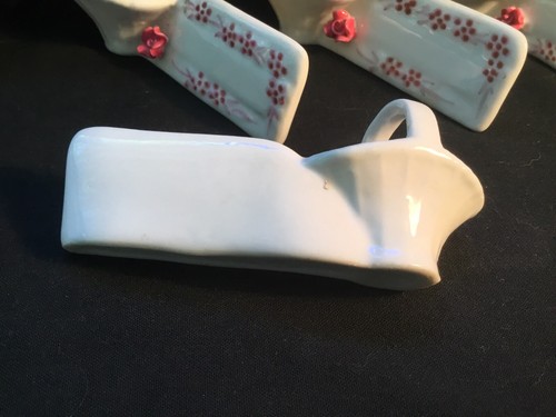 French Porcelaine Name Place Settings with Open Salts Very French Set of 6 - Picture 9 of 12