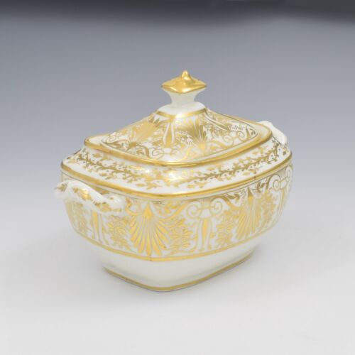 Feine Regency Spode Porzellan Zuckerdose & Deckel / Sucrier um 1815 antik georgianisch - Bild 3 von 10