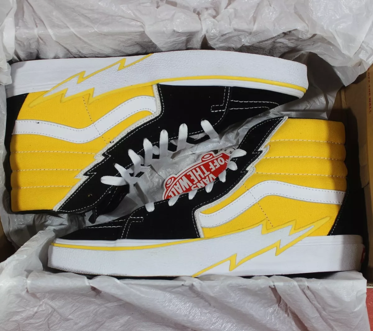 Light yellow top high top vans