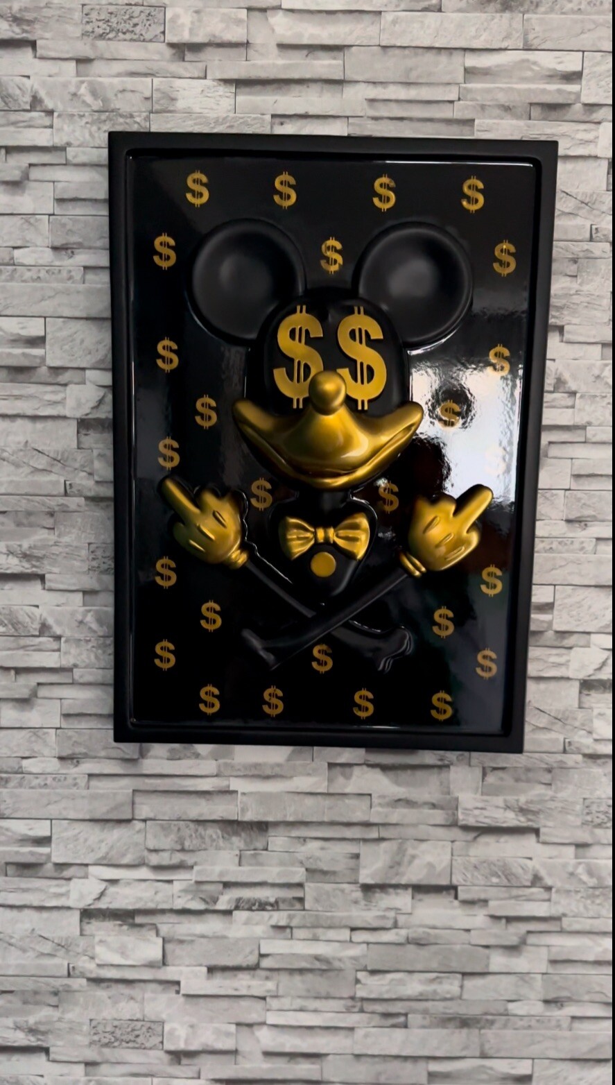 Cadre Mickey Custom fait main en bois de hêtre massif finition premium