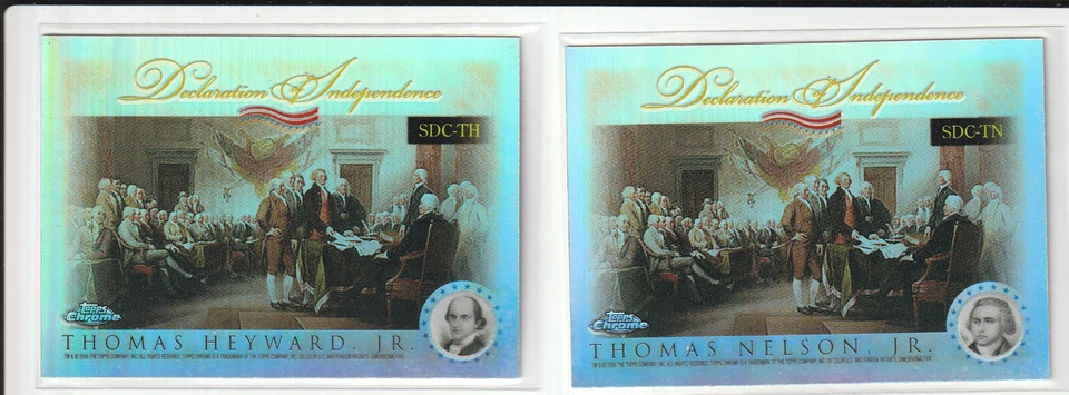 2006 TOPPS CHROME US CONSTITUTION DECLARATION OF INDEPENDENCE REFRACTOR UPICK - Image 2 of 3