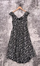 Hatch Dress 0 Womens Silk Blend Floral Print Ruffle Shoulder Cross Front Midi